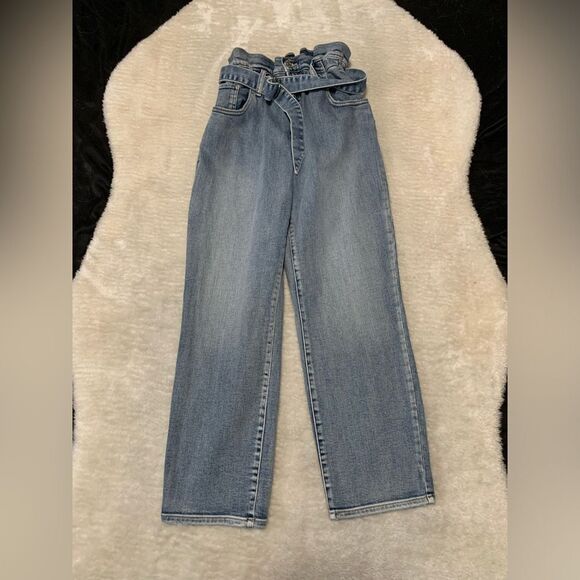 Silver Jeans Co Womens Paper Bag Crop Jeans With Belt Size 28x27 - Picture 1 of 8
